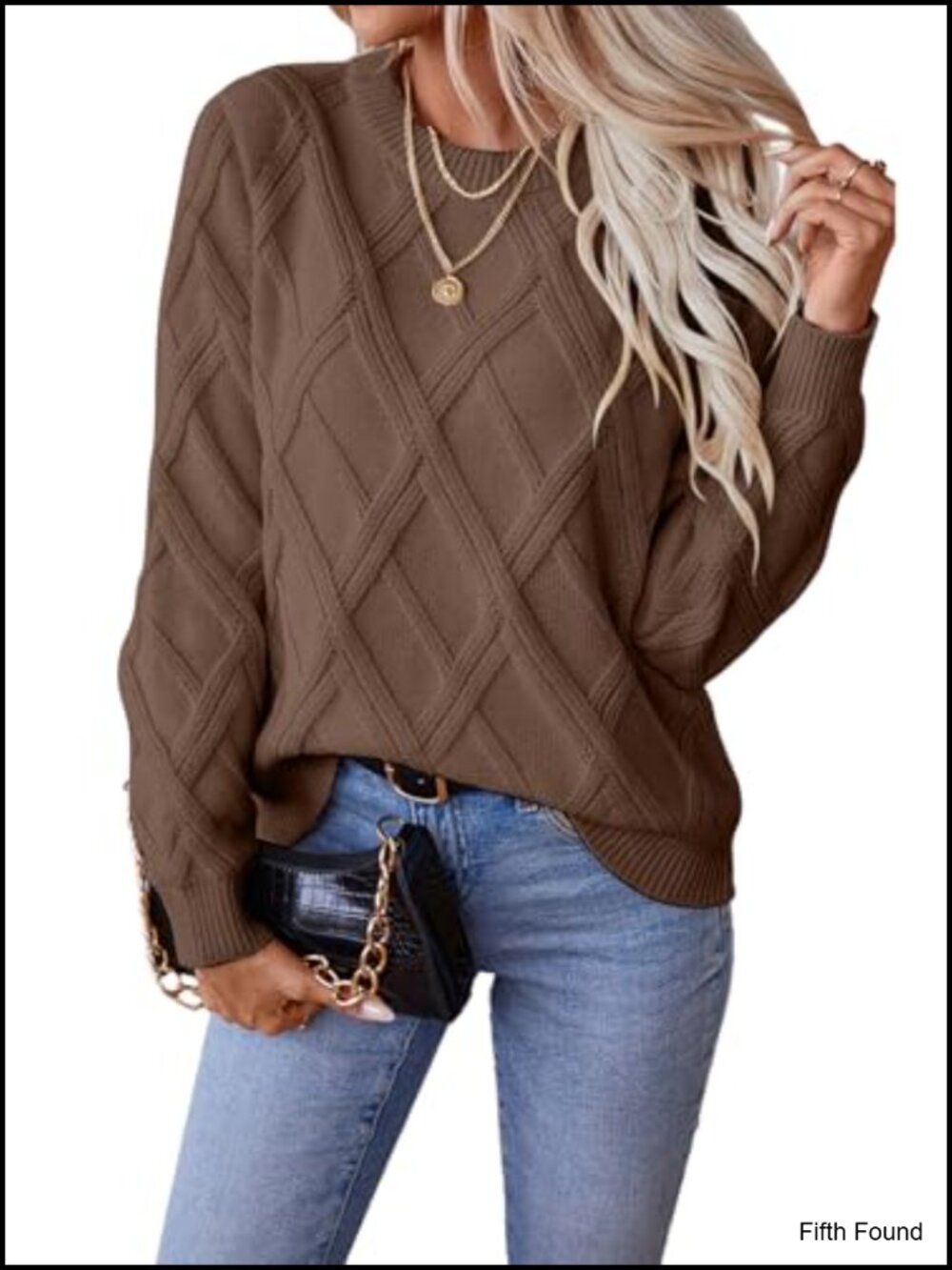 Cable Knit Crewneck Long Sleeve Pullover Sweater
